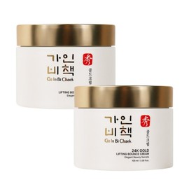 Gainbi Chaeck (1+1)가인비책 수 24K골드 리프팅 바운스 크림 100ml /프리미엄 주름개선 미백 기능성 금가루 탄 (1+1) Gain Bichek No. 24K Gold Lifting Bounce Cream 100ml / Premium Wrinkle Improvement Whitening Functional Gold Powder