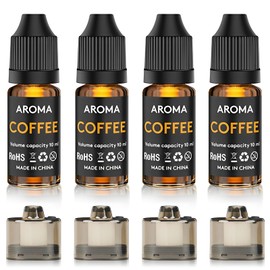 Cocktail Bubble Smoke Gun Accessories, Contains 4 Coffee Flavors, 4 Oil Containers, Suitable for Smoke Bubble Gun(Coffee Flavor)