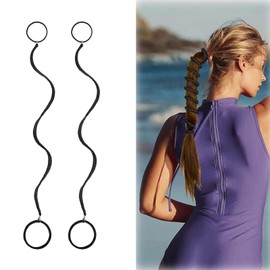 YALiya Pack of 2 Rip Tie Hair Ties, Elastic Hair Scrunchies Original for Women, Gentle Scrunchies for Sports, Sturdy Ponytail for Long Curly Hair, for Surfing, Sailing, Windsurfing, etc