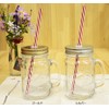 Glass Drink Jar 13.8 fl oz (380 ml) with Straw,