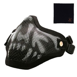 Cat Hand Face Mask, Half Mesh Mask, Airsoft Airsoft Anti-Fog, 2 Band Type, Face Guard, Half Mask (Black/Skull Pattern)