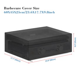 VANSHEIM Cover Table Grill Cover Weatherproof, Cover Grill Winterproof, Table Grill Protective Cover Waterproof for Plancha Cover Grill Protective Cover Gas Grill 60 x 45 x 25 cm
