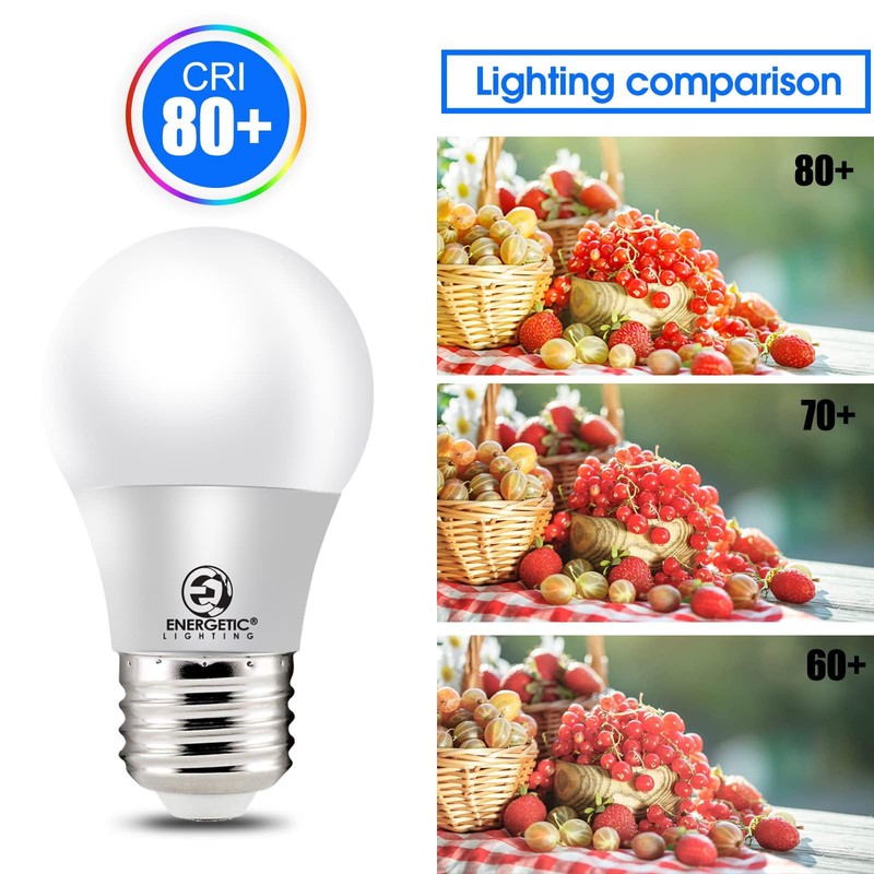 Energetic 5.5W A15 LED Bulb, 40 Watt Equivalent, Refrigerator Bulb,