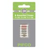 PIFCO Fuse Pack - Assorted 6 Pack, 2 x 3A,