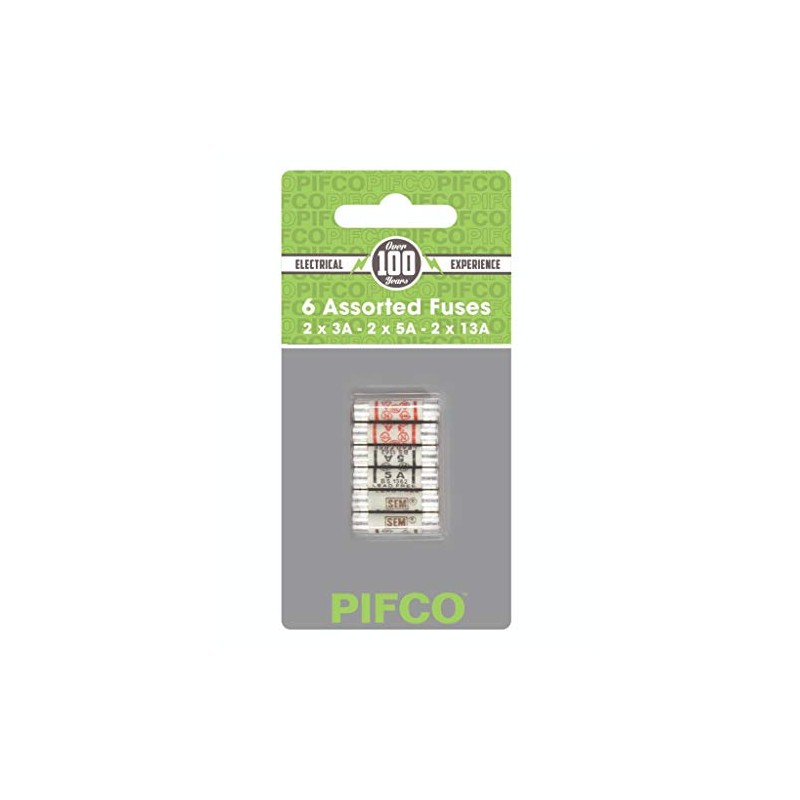 PIFCO Fuse Pack - Assorted 6 Pack, 2 x 3A,