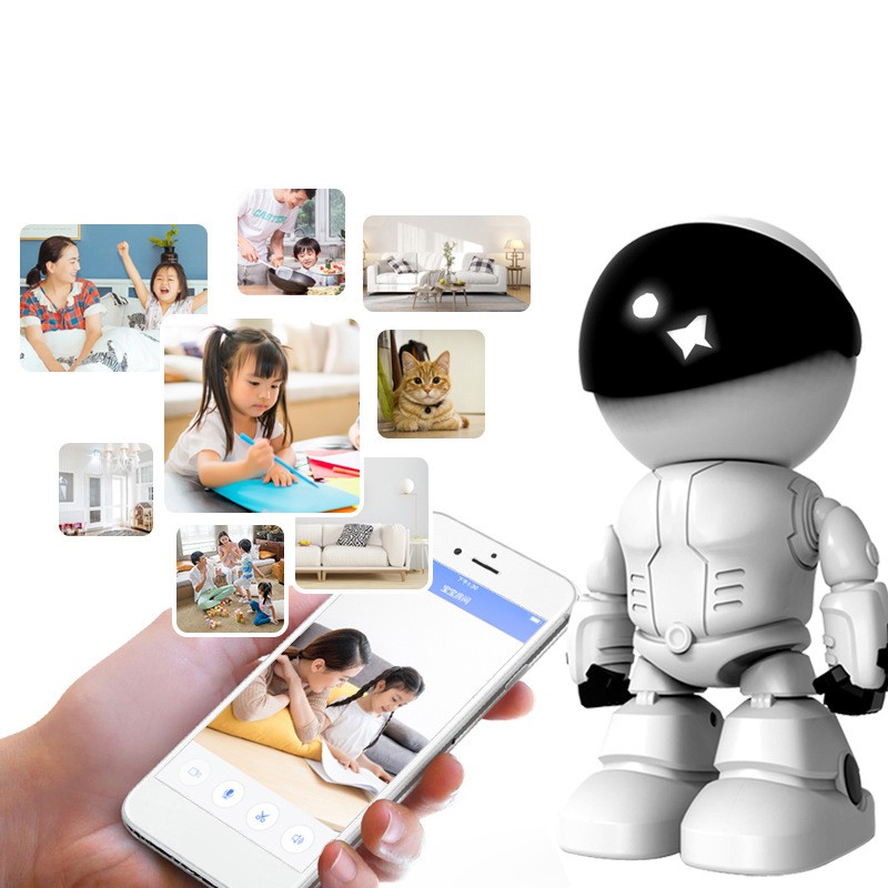 Robot Shape Wireless WiFi Camera 1080P HD Video 2 Way