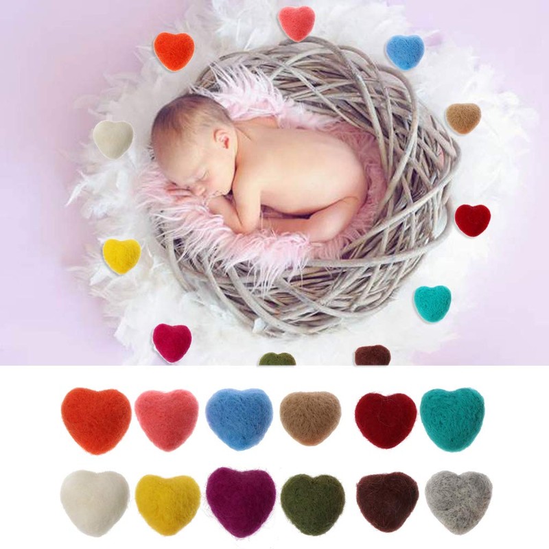 S-TROUBLE Newborn Photography Felt Love Shape Props Tiny Handmade Felt