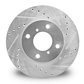 Drilled and Slotted Black Zinc Brake Rotor 633-31121L