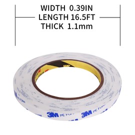 Lamzele Double Sided Foam Tape,0.39 in x 16.5ft, Mounting Tape Heavy Duty, Removeable PE Foam Tape Strips, Strong Adhesive Tape for Paint Wall Picture Hanging Poster