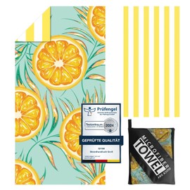 Large Beach Towel - 180 x 100 cm Microfibre Beach Towel with Bag, Absorbent and Quick Drying Beach Towel, Soft & Lightweight Beach Towel for Beach, Travel, Swimming (Fruit)