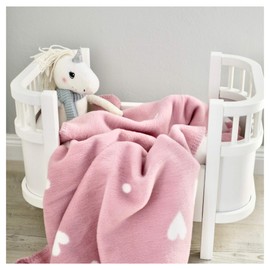 Kids&me Cuddly Baby Blanket for Girls 70 x 100 cm – Oeko-Tex – Skin-Friendly Organic Cotton – Pink Cuddly Blanket for Baby Made in Germany