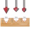 Saipor 3pcs V-Groove Router Bit Carbide Trimmer, 3D CNC Carving