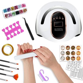 JOTOL 168 W Nail Dryer, Lamp for Gel Nails with 4 Timers, Intelligent Sensor, Portable, Removable Base Plate, UV LED Lamp for Nails, Professional Nail Lamp