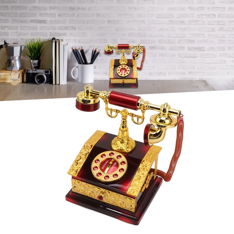 Dial Telephone Shaped Music Box Exquisite Retro Music Jewelry Box