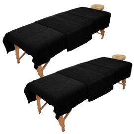 Esthetic Towel, Towel Blanket (Towel Sheet, Ultra Large, Bath Towel), Commercial Towel, Microfiber, 31.5 x 70.9 inches (80 x 180 cm), 1376 Momme, Set of 2, Black, Salon Towel, Quick Drying, Instant