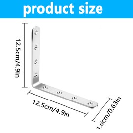 Youery 30 Sets Stainless Steel L Shape Corner Brace Bracket, 20x20mm Right Angle Metal Corner Brackets, Stainless Steel Brace 90 Degree Bracket with 60 Pcs Screws Silver