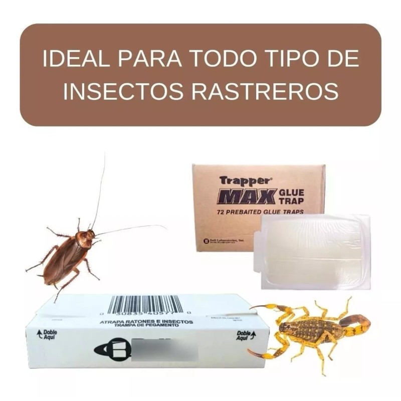 Trapper Max Trampa Para Ratones Efectiva Trampa Adhesiva Cucarachas 30pz