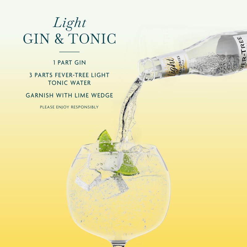 Fever-Tree Refreshingly Tonic Water, Light, 163.2 Fl Oz (Pack of