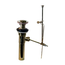 Westbrass D412-2-03 Pop-Up Bathroom Sink Drain Assembly Stopper with Lift Rod without Overflow Holes-Exposed, Polished Brass