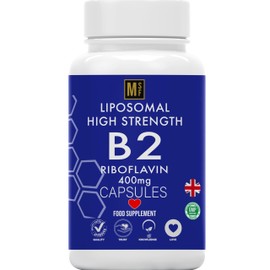 Liposomal Vitamin B2 Riboflavin | 400mg Migraine Support 180 Capsules | 6 Months Supply | Vegan, High Strength Riboflavin Supplement | Liposomal Delivery for Maximum Absorption | Non-GMO | UK Company
