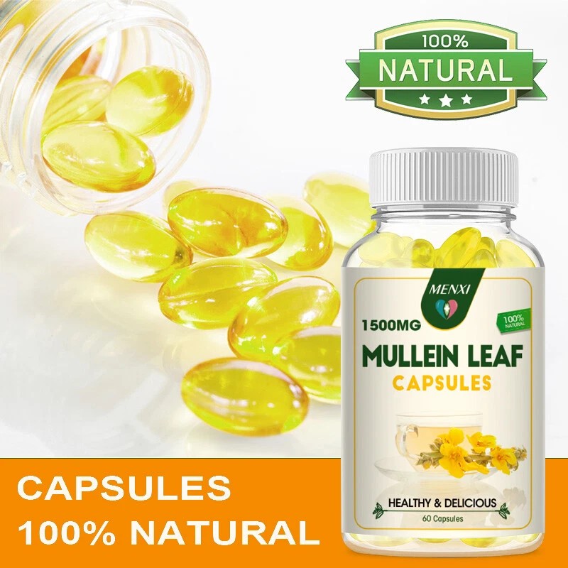 3 Bottles Mullein Leaf Capsules Lung Cleanse Detox Herbal Dietary