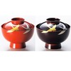 能村漆器店 越前塗 箔鶴蒔絵 雑煮椀 溜 12-01202
