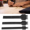 3Pcs 4mm Spacing Prong Chisel Black Alloy Steel 2/4/6 Teeth