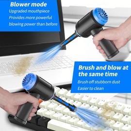 Meudeen Air Duster - Computer Vacuum Cleaner - for Keyboard Cleaning - Cordless Canned Air - 110000RPM Powerful PC Cleaner(Blue)