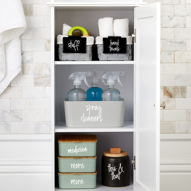 Talented Kitchen Laundry Room Organization Labels - 141 Preprinted White