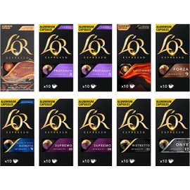 L'OR Espresso Variety Pack Nespresso Compatible Coffee Pods (Pack of 10, Total 100 Coffee Capsules)