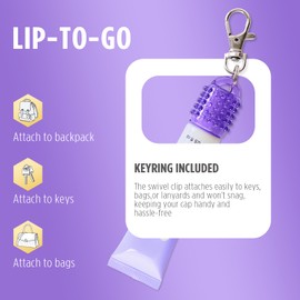 Keychain Lip Balm Holder Cap for Glossier - Replacement Cap with Stopper, Lip Gloss Keychain, Convenient Keyring Accessory for Women & Moms, Prevent Loss (Compatible with Glossier 15ml/0.5 fl oz)