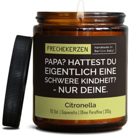 Lustige Citronella Kerze mit Spruch für Papa | Handgemacht aus Sojawachs | In Geschenkbox | Nachhaltiges Valentinsgeschenk | Geschenkidee Geburtstag Vater, Bester Papap zum Vatertag