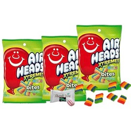 Airheads Candy Xtremes Bites | Sweetly Sour, Rainbow Berry, Non Melting, Great for Holiday, Party, Concessions (3.8 oz) 3 bags | Bundled with a Soko Smiles Thank you Mint.