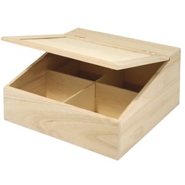 Rayher Box with Flap Lid, Wood, 24 x 24 x 12 cm