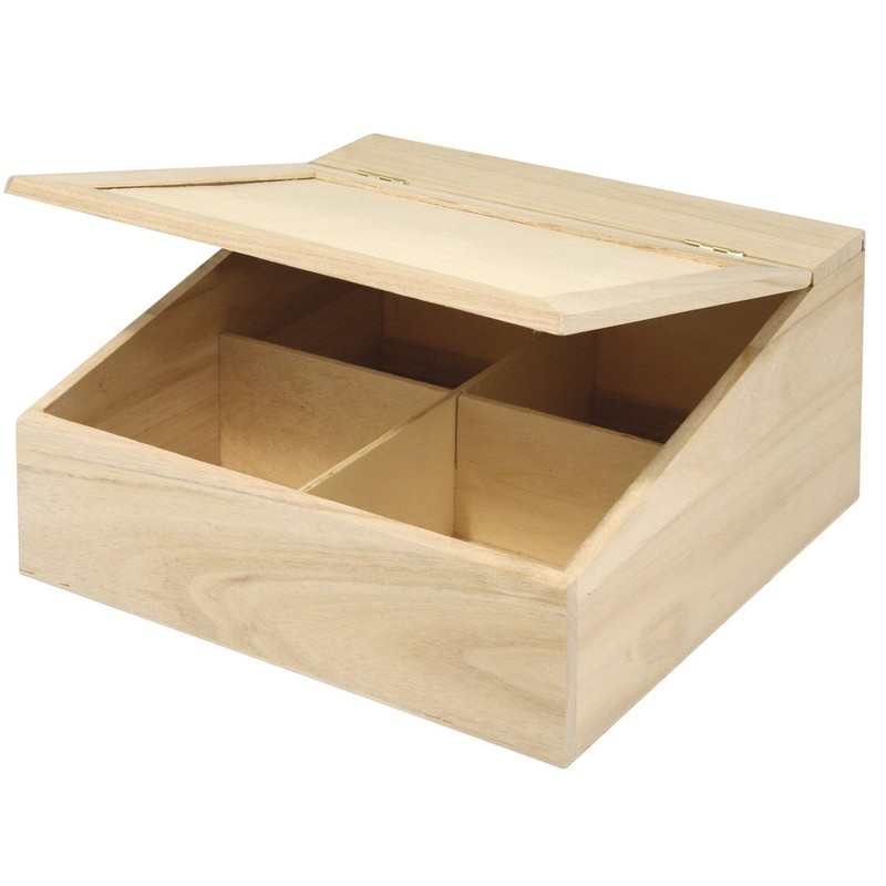 Rayher Box with Flap Lid, Wood, 24 x 24 x