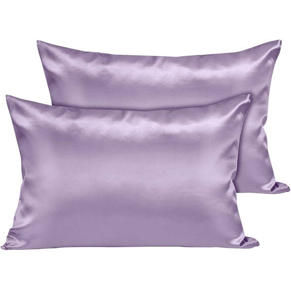 Moonlight Bedding Lavender Satin Pillowcases 2 Pack – Soft &
