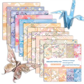 Origami Paper 6x6 Double Sided 50 Sheets 10 Colors origami kit Japanese Chiyo Square Craft Kits Easy Fold Arts Crafts DIY Handwork Beginner Chiyo