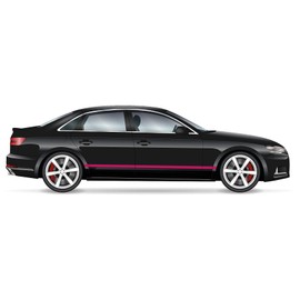 Finest Folia Racing Stripes Racing Stripes 5 m x 15 cm and 10 m x 5 cm Rally Stripes Viper Strips for Vehicles Car Accessories Tuning Strips for Bonnet Roof Rear (Black Gloss/Pink)