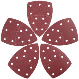 LotFancy Sandpaper Set for Triangular Sanders, Velcro Delta Sandpaper, 105 x 152 mm, Grit 40, 60, 80, 120, 240, 5, 11 Holes, Sanding Discs for Multi-Sanders, Pack of 25
