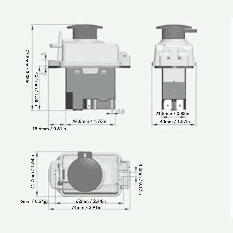 Electromagnetic Switch IP55 Waterproof 4P Push Button Switch for 0618