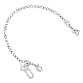 Mogoko Stainless Steel No chew Dog Car, Pet Vehicle Safety Restraint Cable, Heavy Duty Big Canine Dog Car Leash Strap with Double Clip and Latch Attachment-41 Inch