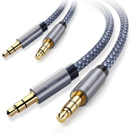 Ruaeoda Aux Cord 2Pack 6 ft,3.5mm Audio Cable Male to Male Stereo Hi-Fi Sound Nylon Braided aux to aux 1/8 Cable for Headphones Car Home Stereos Speakers Tablets