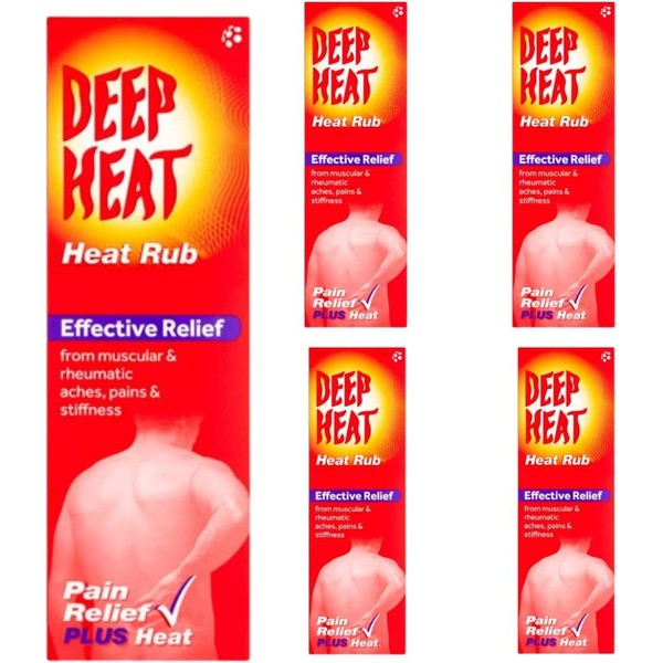 RUBSHAB Deep Heat Pain Relief Rub - Long-Lasting Providing Fast and Effective Relief from Muscular Aches Pains and Stiffness - Warming Muscle Cream - Deep Heat Sensation - 35 g x Pack of 5