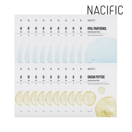 Nesipic Sheet Mask Origin Peptide Reviving x10 sheets + Hyal Panthenol Hydrating x10 sheets / 네시픽 시트 마스크 오리진 펩타이드 리바이빙 x10매+히알 판테놀 하이드레이팅 x10매