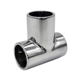 MARINE CITY 304 Grade Stainless Steel Heavy Duty Tee Connector Hand Rail 45° / 60°/ 90° Fittings 3 Ways for 1 Inch Tube for Marines – Boats – Yachts – Kayaks (Pack of 2)