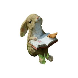 Gemmia Miniature Reading Book Figurine- Confident Reading Rabbit