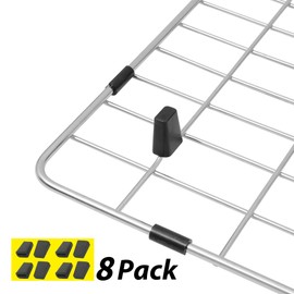 LQS Kitchen Sink Rack Feet 8 Pack, Black Rubber Feet for Sink Grid, Replacement for LQS Kitchen Sink Rack
