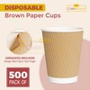 CHEF ROYALE 500x 8oz Disposable Kraft Paper Hot Coffee Cups