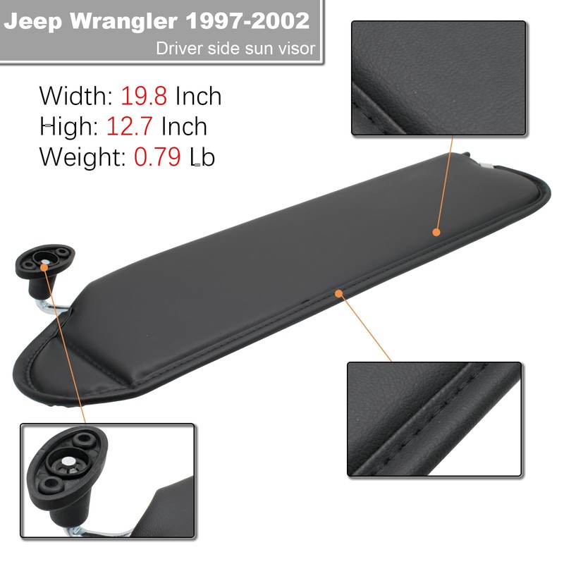 NHILES Left Driver & Right Passenger Sun Visor Compatible with