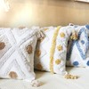 Leebright Boho Pillow Covers 18X18 Inch White Yellow Tufted Throw
